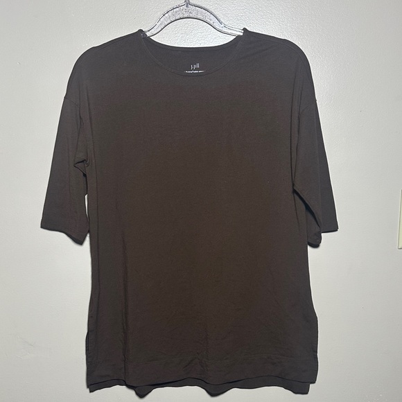J. Jill Tops - J Jill‎ Petite Small Brown Luxe Supima Ballet Sleeve Tunic Top